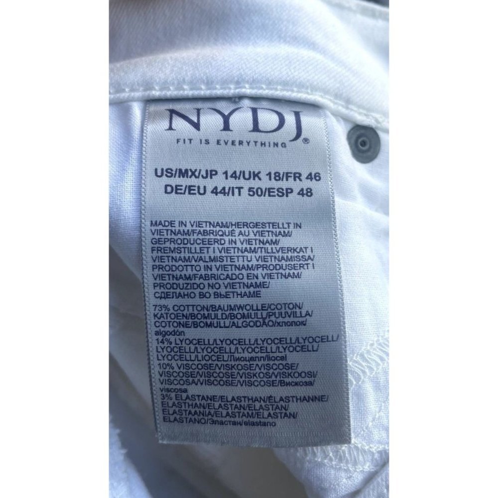 NYDJ Sheri Slim Lift Tuck Technology Size 14 High Rise High Waist White Jeans - Picture 12 of 13